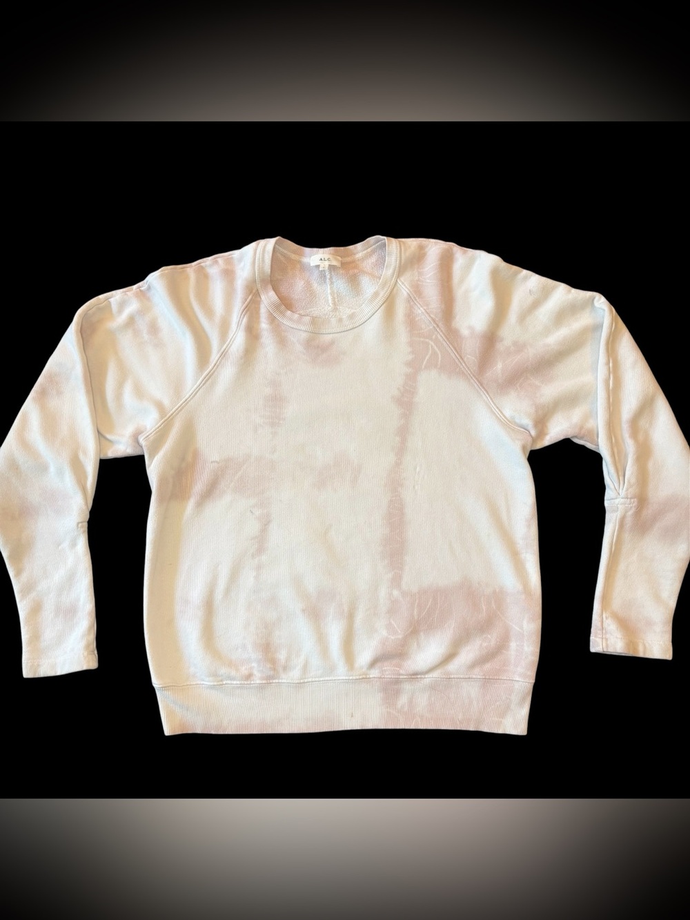 A.L.C. Pale Pink and White Tie-Dye Crewneck Sweatshirt
